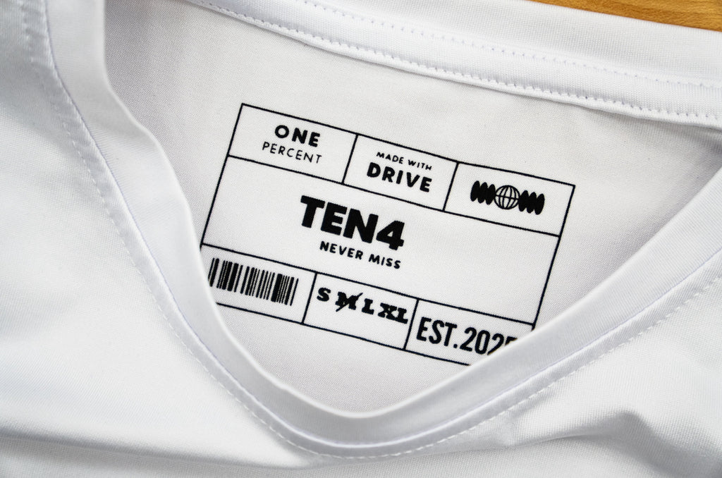 white WORK compression tee