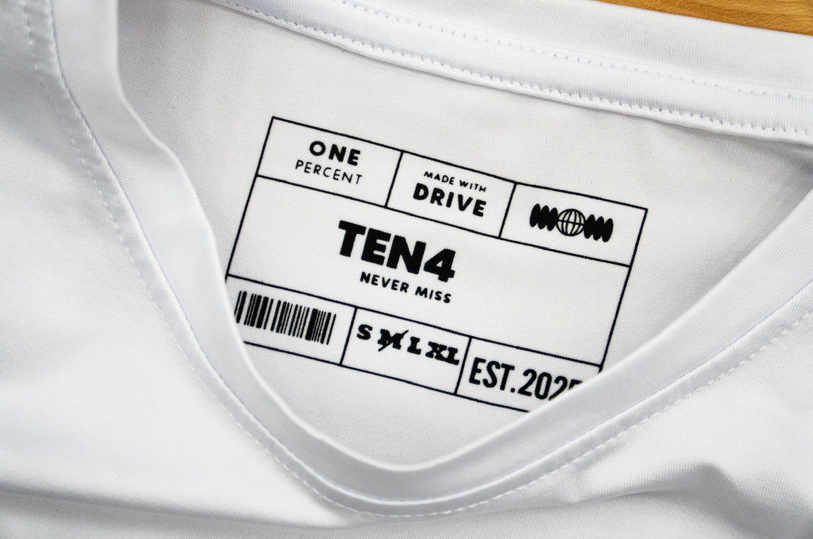white WORK compression tee