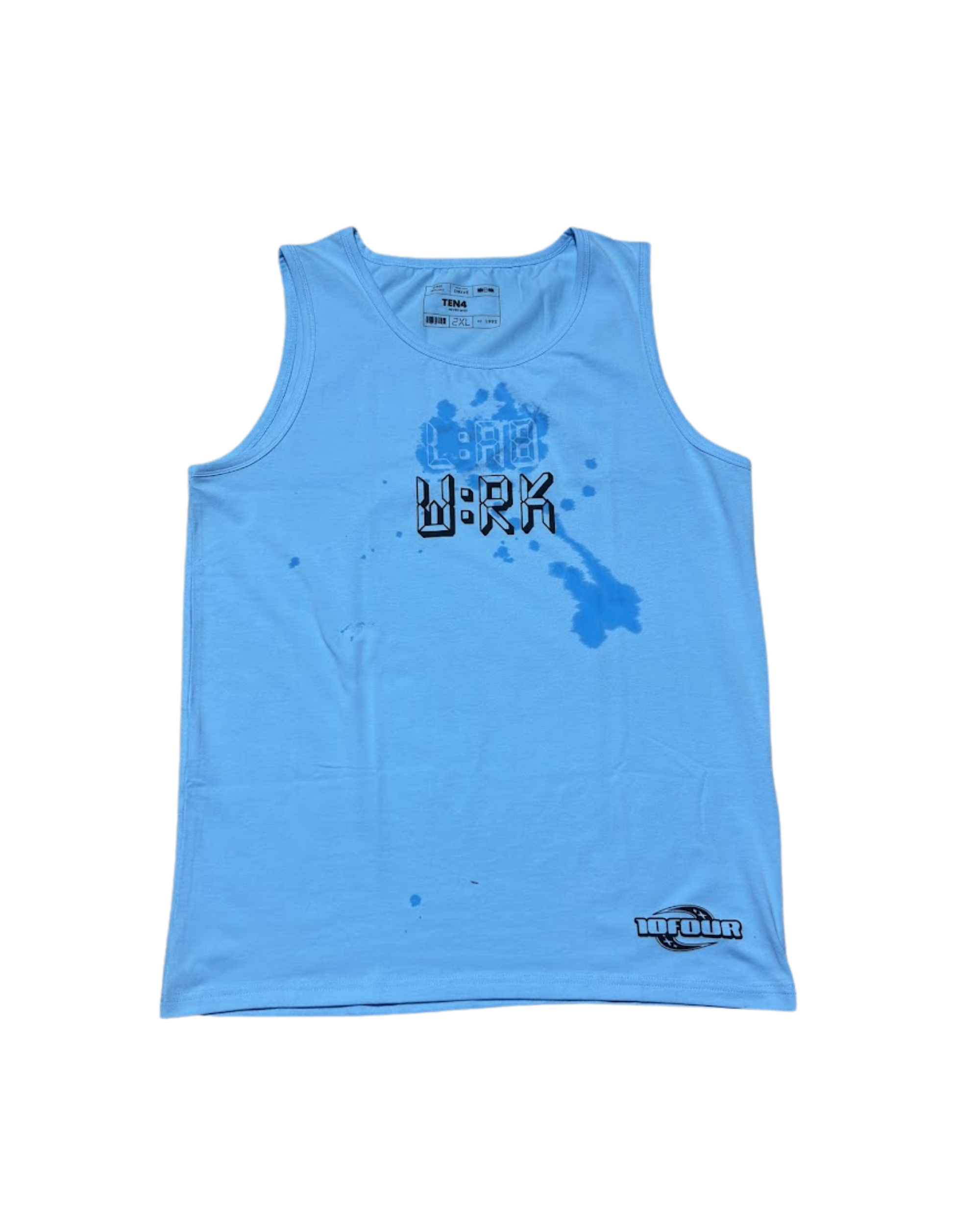 TEN4 LAB WRK SWEAT ACTIVATED COMPRESSION TANK LIGHT BLUE