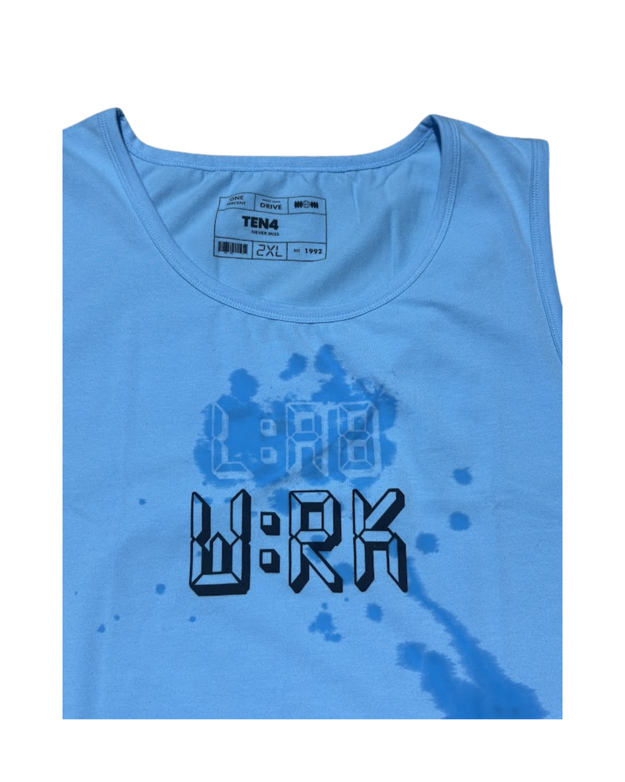 TEN4 LAB WRK SWEAT ACTIVATED COMPRESSION TANK LIGHT BLUE