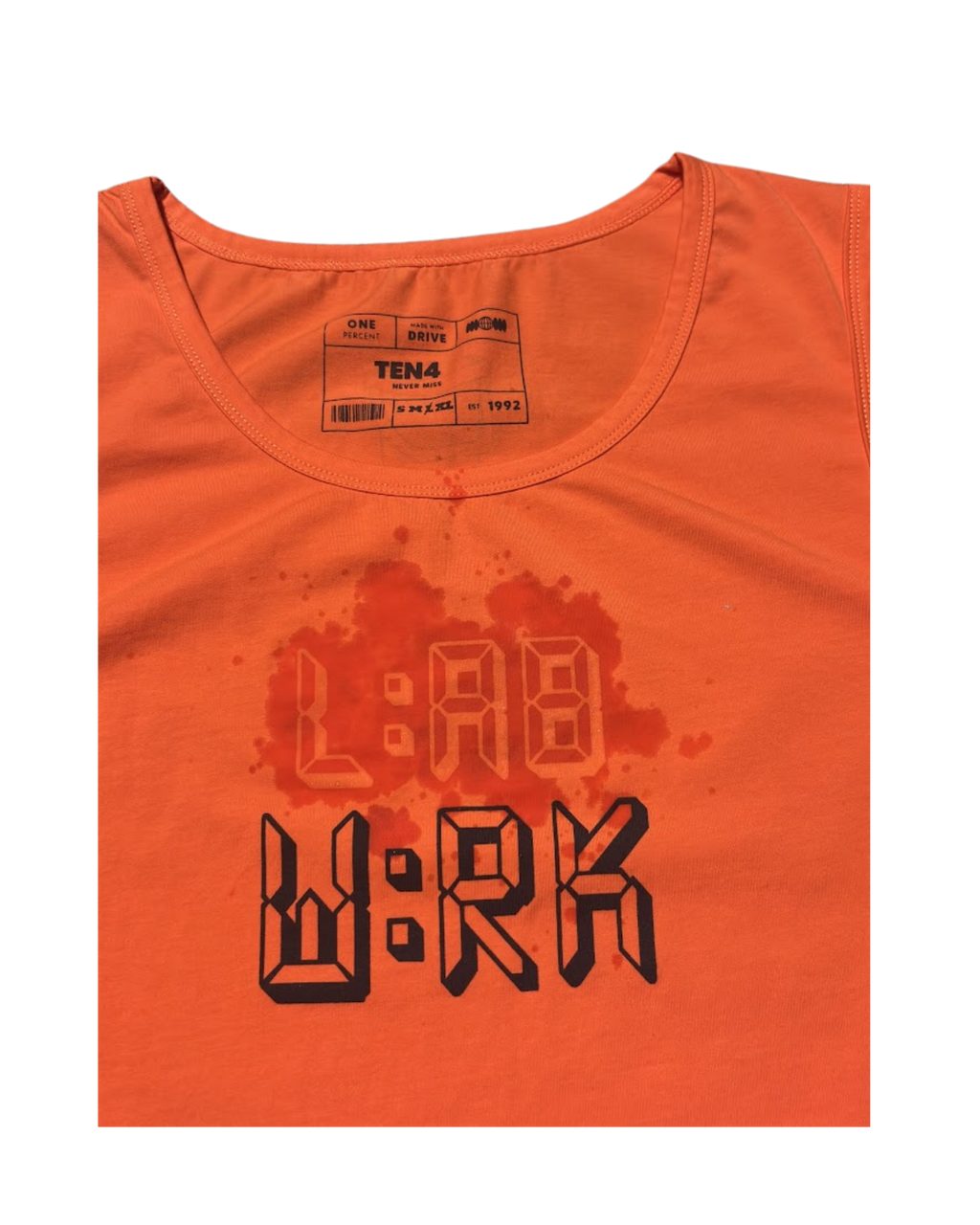 TEN4 FIRE RED LAB WRK SWEAT ACTIVATED COMPRESSION TANK