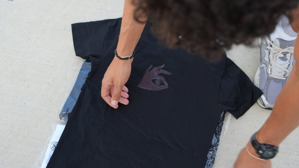 black short sleeve compression tee heat activated