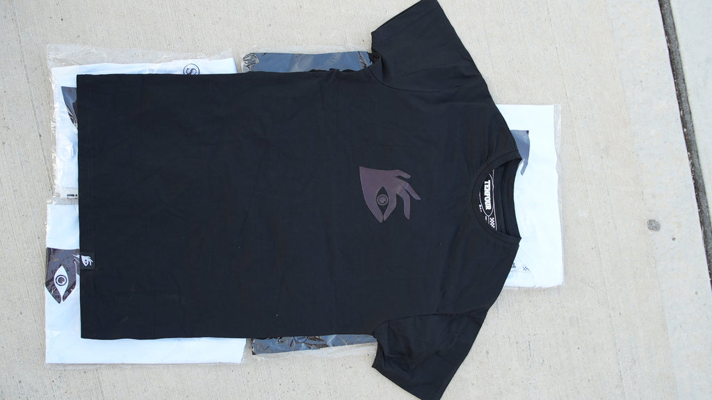 black short sleeve compression tee heat activated