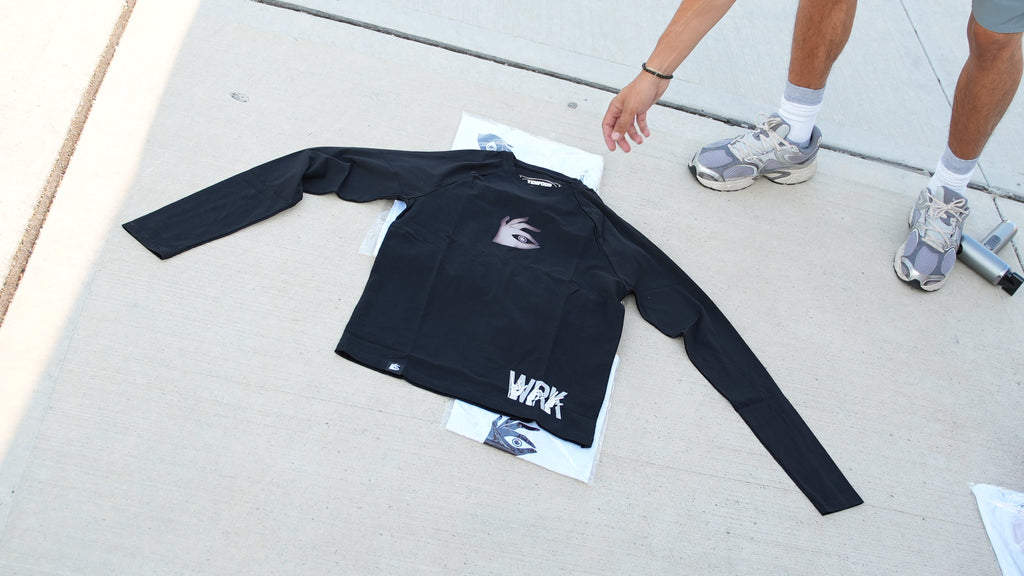 black long sleeve compression heat activated