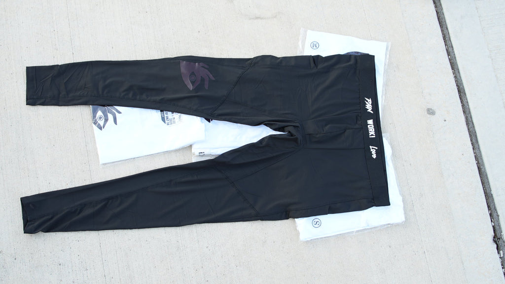 black compression pants heat activated