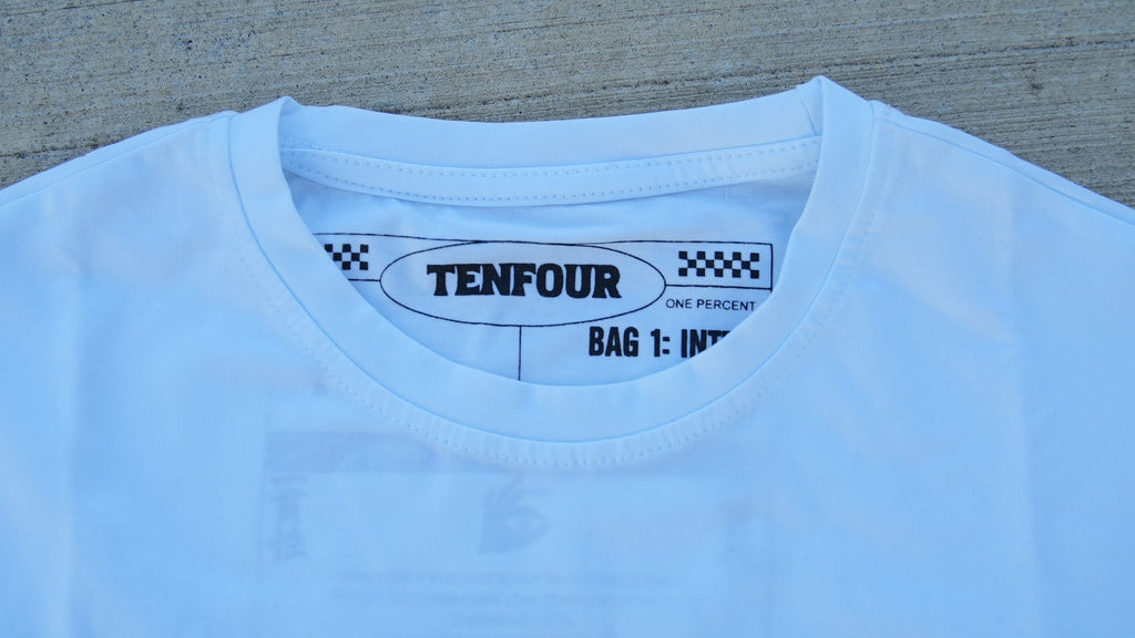 white short sleeve compression tee heat activated