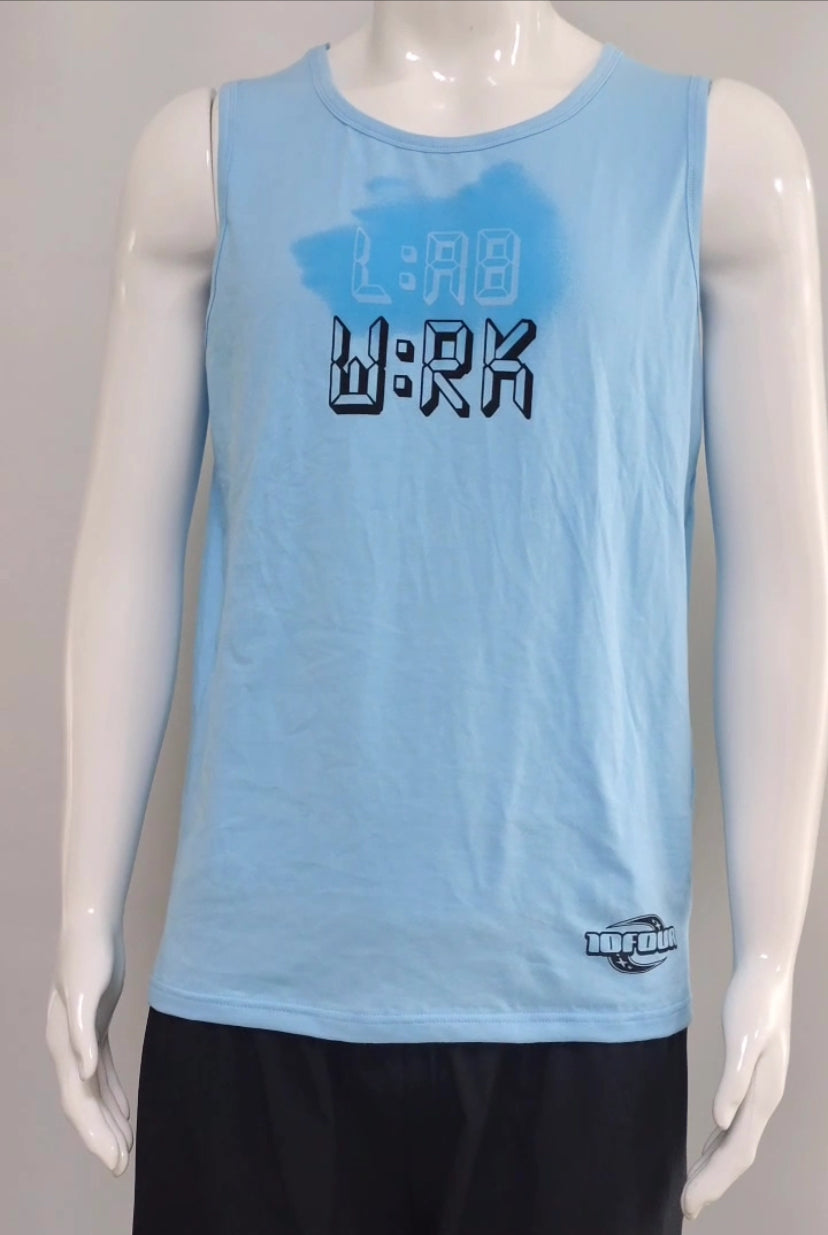 TEN4 LAB WRK SWEAT ACTIVATED COMPRESSION TANK LIGHT BLUE