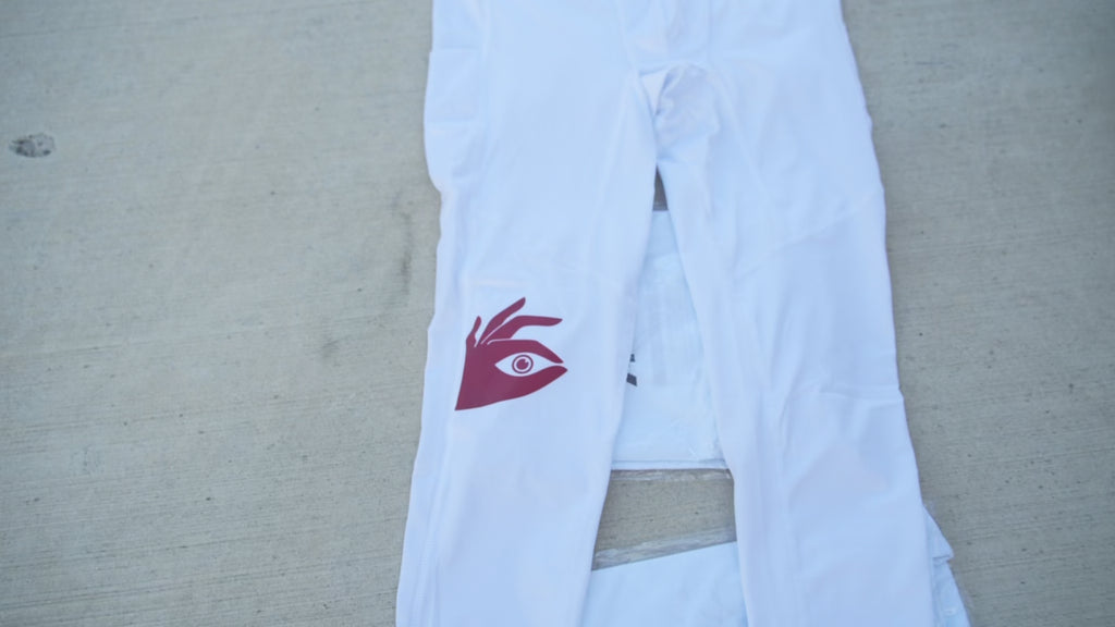 white compression pants heat activated