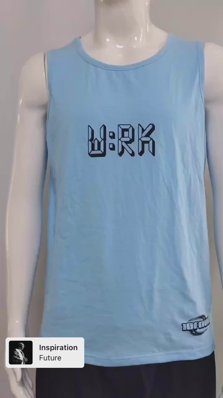 TEN4 LAB WRK SWEAT ACTIVATED COMPRESSION TANK LIGHT BLUE